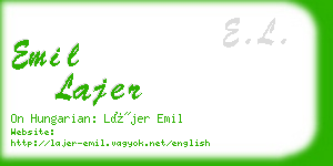 emil lajer business card